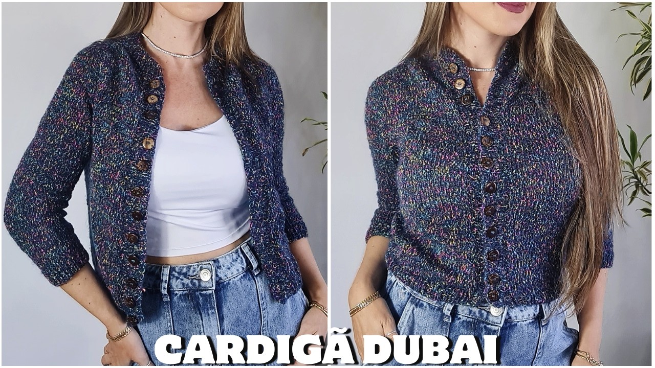 CARDIGÃ DUBAI | Passo a Passo em Tricô Top Down método CONTÍGUO, Sem Costura   PARTE 1