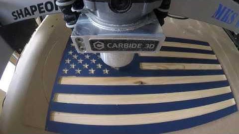 Pledge Of Allegiance Wood Flag on CNC Shapeoko XXL