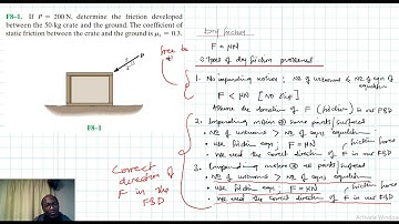 F8–1 Friction (Chapter 8: Hibbeler Statics) Benam Academy