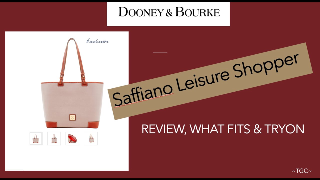 Dooney Saffiano Leather Large Shopper Tote Review, What Fits, & Tryon