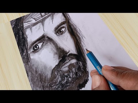 How to draw Lord Jesus Christ drawing step by step with pencil / pencil ...