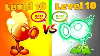 Plants vs Zombies 2 Premium Plants Electric Peashooter 10 vs Fire Peashooter 10 Levels PVZ 2