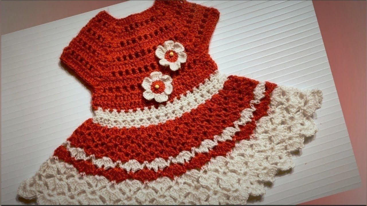 BEAUTIFUL crochet frock for 3 to 6 month girl / CROCHET BABY DRESS VERY