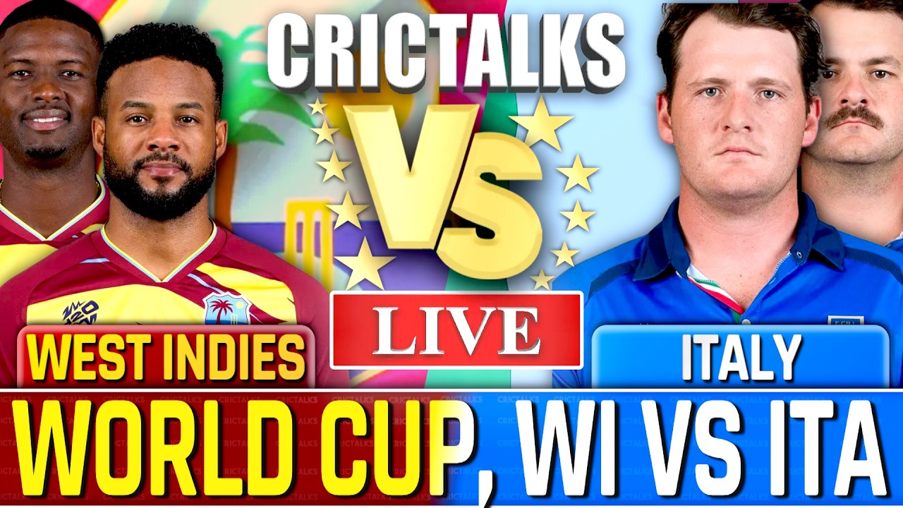 🔴 WI vs ITA Live Match Today, Last 7 Overs, T20 World Cup 2026, Live Cricket Scores Commentary