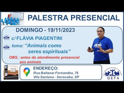 Assista: Palestra Presencial - c/ FL�?VIA PIAGENTINI (19/11/2023)