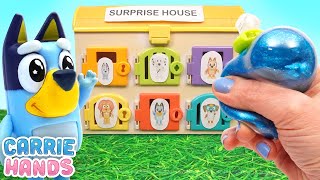 Bluey Makes Fun DIY Slime &amp; Squishies For Bandit From Surprise House | Craft Videos For Kids