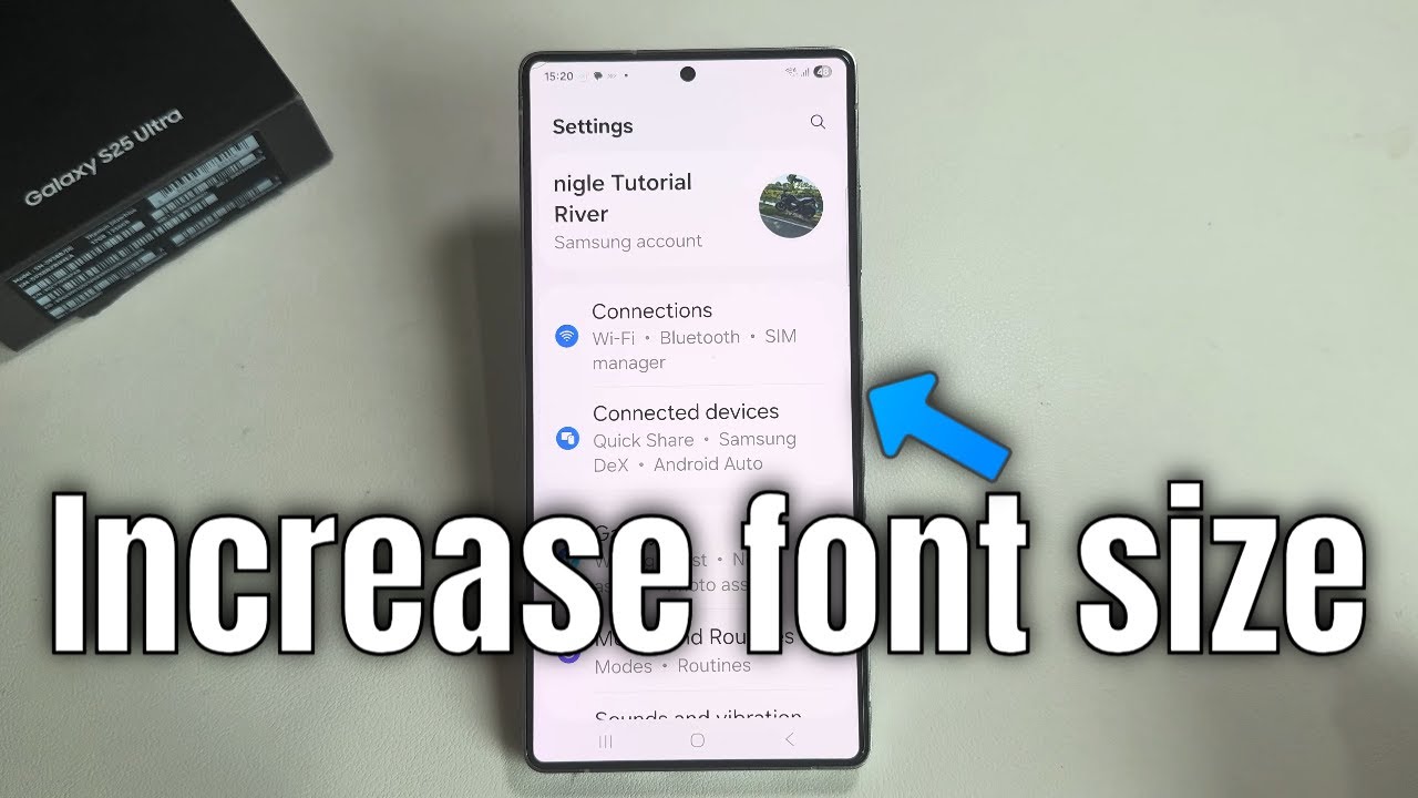 How to increase font size Samsung S25 Ultra/S25+/S25 - YouTube