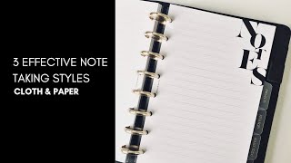 3 Note Taking Styles for Students, Professionals and Planners! | Cloth & Paper
