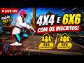 🔴 LIVE! - 4X4 + 6X6 COM INSCRITOS - DUDÃO HACK LIVE ON FREE FIRE 🔴