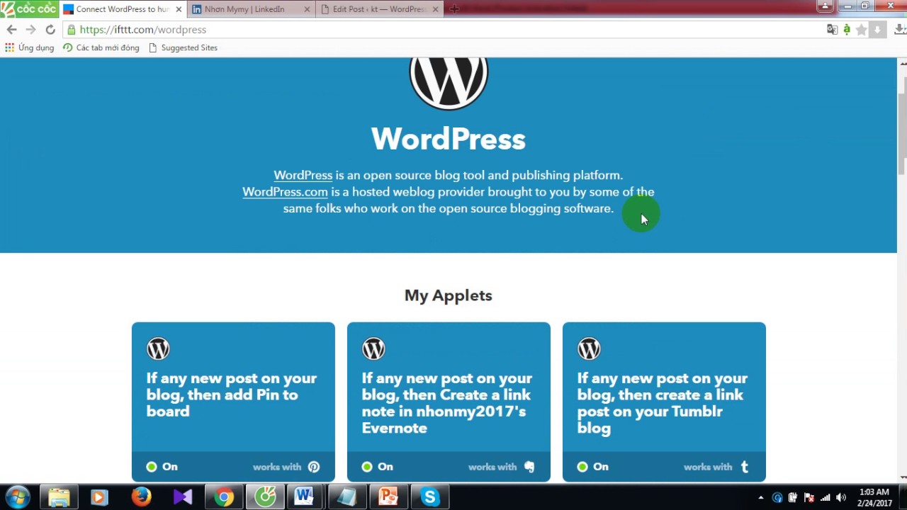 Tự động đăng bài từ Wordpress đến Linkedin bằng IFTTT