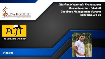 Question Set 05 | Database Management System | Java Institute | Dileshan