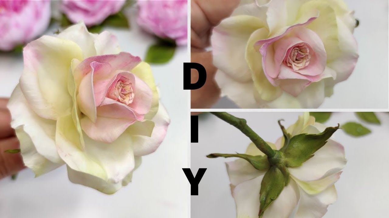 😍РОЗА ИЗ ФОАМИРАНА НА СТЕБЛЕ для НАЧИНАШЕК/ВСЕГО 5 КВАДРАТОВ! БЕЗ МОЛДА  и ШАБЛОНА