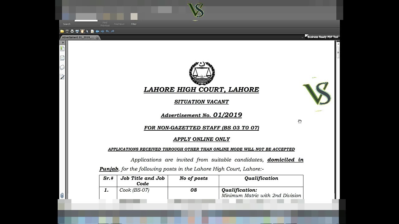 Lahore High Court Jobs | Video Soft