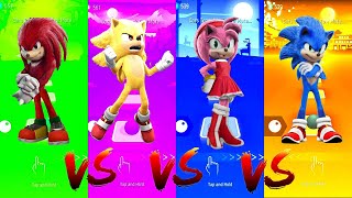 Knuckles vs Super Sonic vs Amy Rose vs Sonic | Tiles Hop Edm Rush