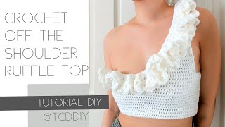 Crochet Off The Shoulder Ruffle Top | Tutorial DIY