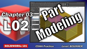 SOLIDWORKs Tutorials for Beginners | Part Modeling Lesson 2 (CSWA Exam Practice)