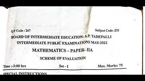 Ap Inter second year maths-2A  💯 paper 2023 | Ap inter 2nd year maths-2A 💯 Guess paper 2023