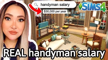 building a house for a handyman using REAL LIFE salaries in Sims 4: Career build series ep 16