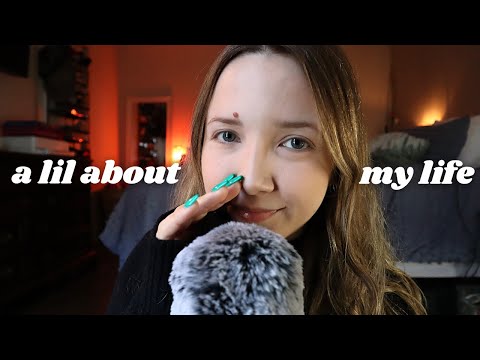 ASMR| soft up-close whisper ramble & hand movements ✨lil bit about my life✨