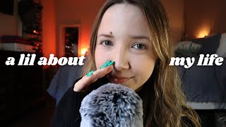 ASMR| soft up-close whisper ramble \u0026 hand movements ✨lil bit about my life✨