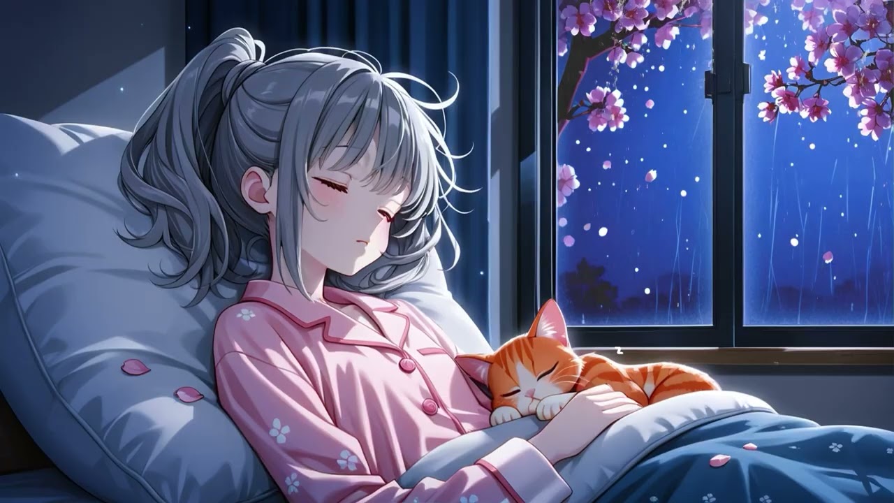 Quiet and gentle rainy night in the city - Sounds of rain to sleep, relief of stress😴