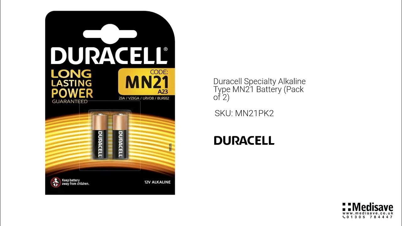Duracell Specialty Alkaline Type MN21 Battery Pack of 2 MN21PK2 