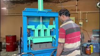 Semi automatic fly ash bricks making machine.