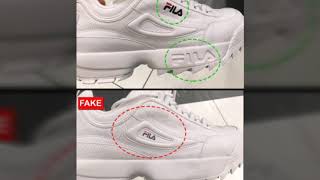 Fake vs Real Fila Disruptor 2 sneakers - YouTube