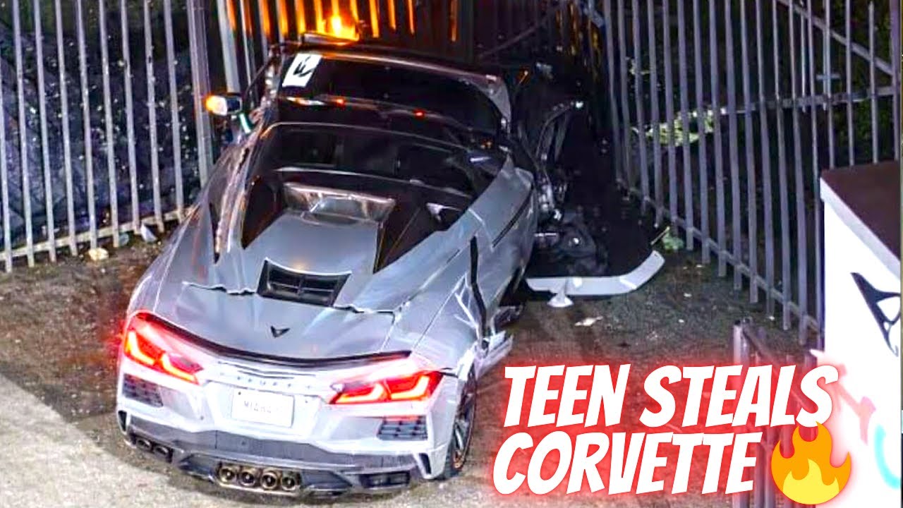16-Year-Old Steals Corvette, Crashes Minutes Later - Bad drivers & Driving fails 