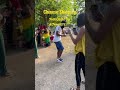 Jamaicans playing chinese skipping