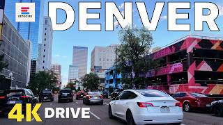 Driving Through Downtown Denver at Sunset | 4K Skyscrapers & City Vibes (No Talk, No Music)