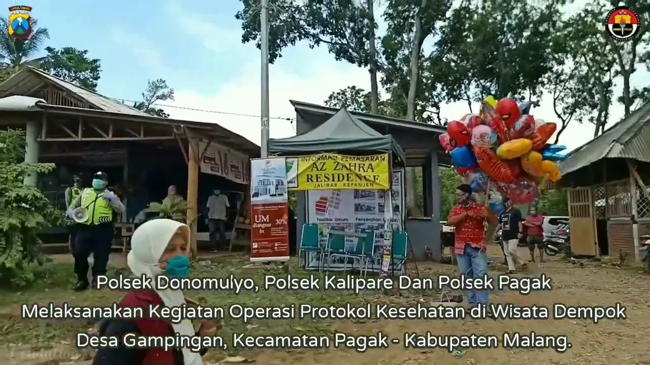 Polsek Pagak,Polsek Kalipare,Polsek Donomulyo melaksanakan Giat Protokol Kesehatan Di Wisata Dempok.