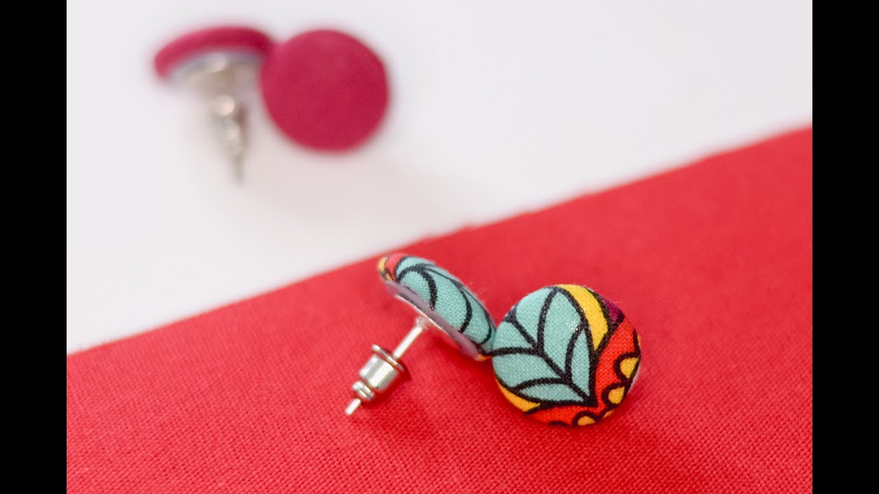 Brinco de Botão com Retalho de Tecido [TUTORIAL]