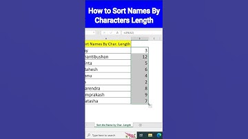 😱 Excel Data Sort Tricks | How to Sort Text by Char. length |  #digitalwalkway #excelfunction