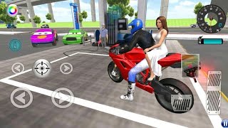Red Super Bike With Girl Passenger Vs McQueen Rival Cars | 3D Driving Class Android Game #cargame screenshot 5