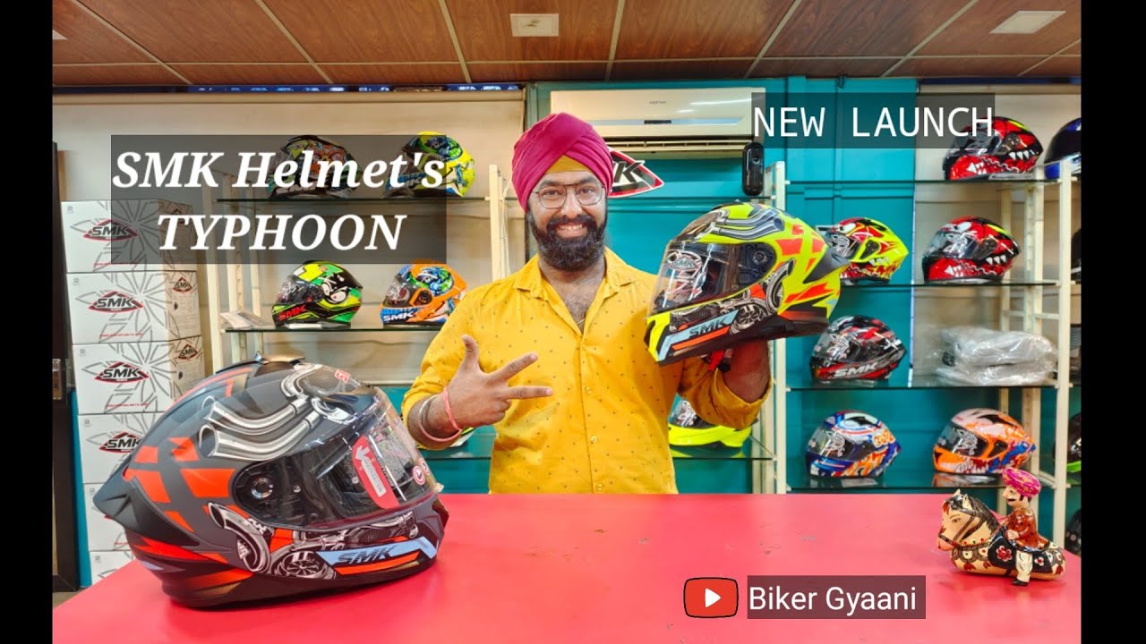 SMK HELMET | TYPHOON | New Launch | Unbox & Review in Hindi | Price Around Rs.5000 | Biker Gyaani |