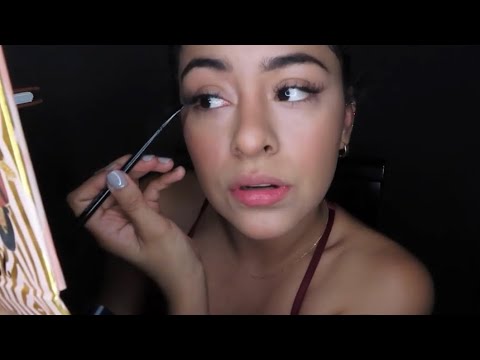 ASMR / MAQUILLAJE PARA IR A COMER TACOS / MASCANDO CHICLE