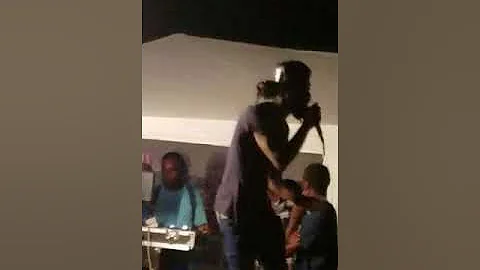 Roderick Bailey doing a stage show in Jamaica