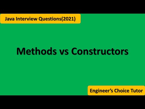 Methods Vs Constructors || Java interview Questions(2021)