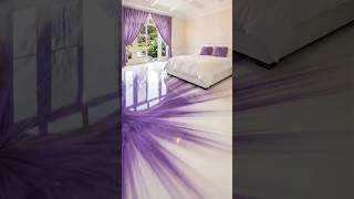 Luxury Bedroom with Purple Metallic Epoxy Floor 💜