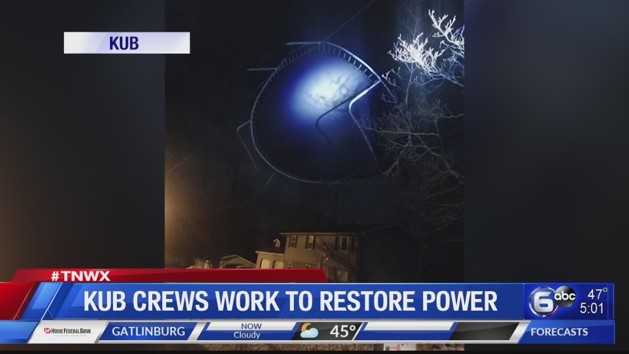 High winds blow trampoline onto powerlines as thousands in Knoxville lost power YouTube