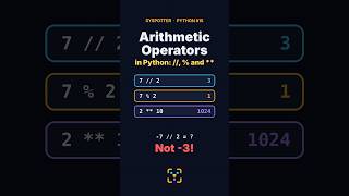 15. Arithmetic Operators in Python: //, % and **