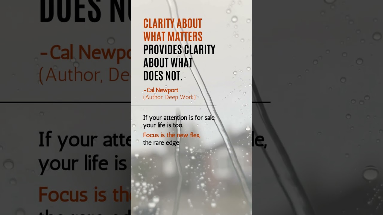 Clarity about what matters provides clarity about what does not
