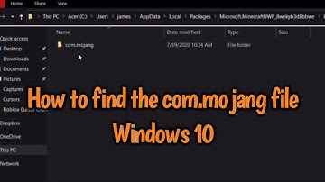 How To Find The com.mojang File On Windows 10