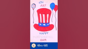 Happy 4th Of July!🇺🇸 How To Draw Independence Day Card With Hat #shorts #art #flag #usa #4thofjuly