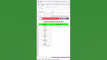 Cómo sumar sin importar textos o errores en las celdas  #youtube #dominandoofimatica #youtubeshorts