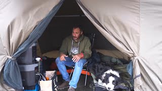 Car Tent CAMPING in Rain - Freezing Wild Weather