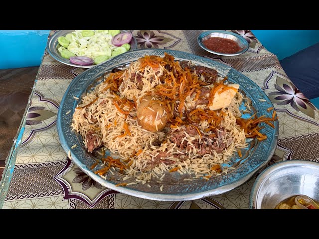 Street Food In Peshawar - MOUNTAIN OF KABULI PULAO - Chapal Kebab, Raw Meat BBQ in Pakistan class=