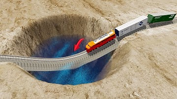 Impossible Weird Wave Rail Tracks Vs Trains Crossing - BeamNG.Drive
