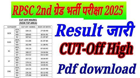 #rpsc // rpsc 2nd grade result 2025 // rpsc 2nd grade 2025 result kb aayega // #result #रिजल्ट 